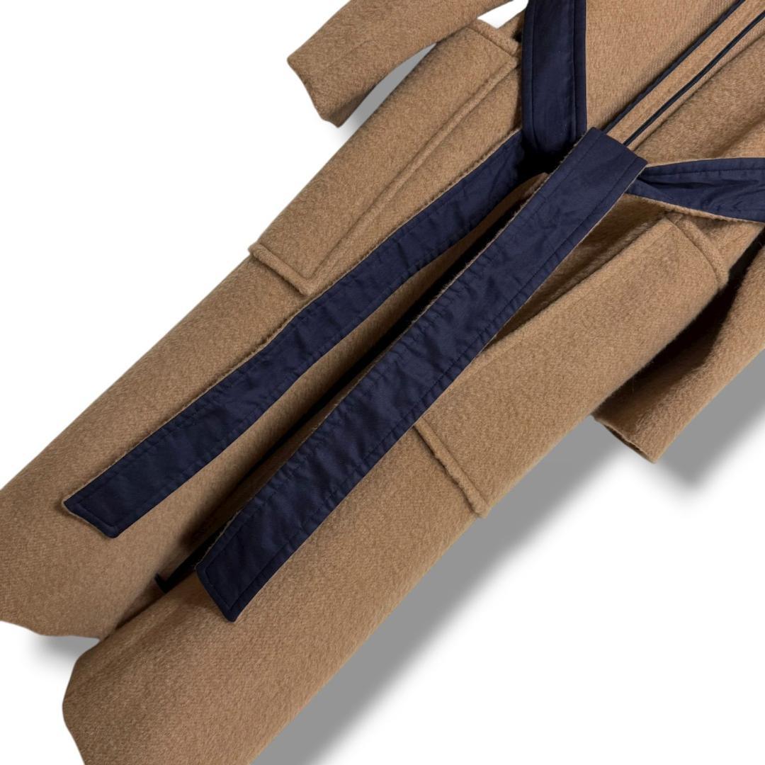 ベビーキャメル(らくだ)100%お素材 マディソンブルー ベルト付きガウンコート