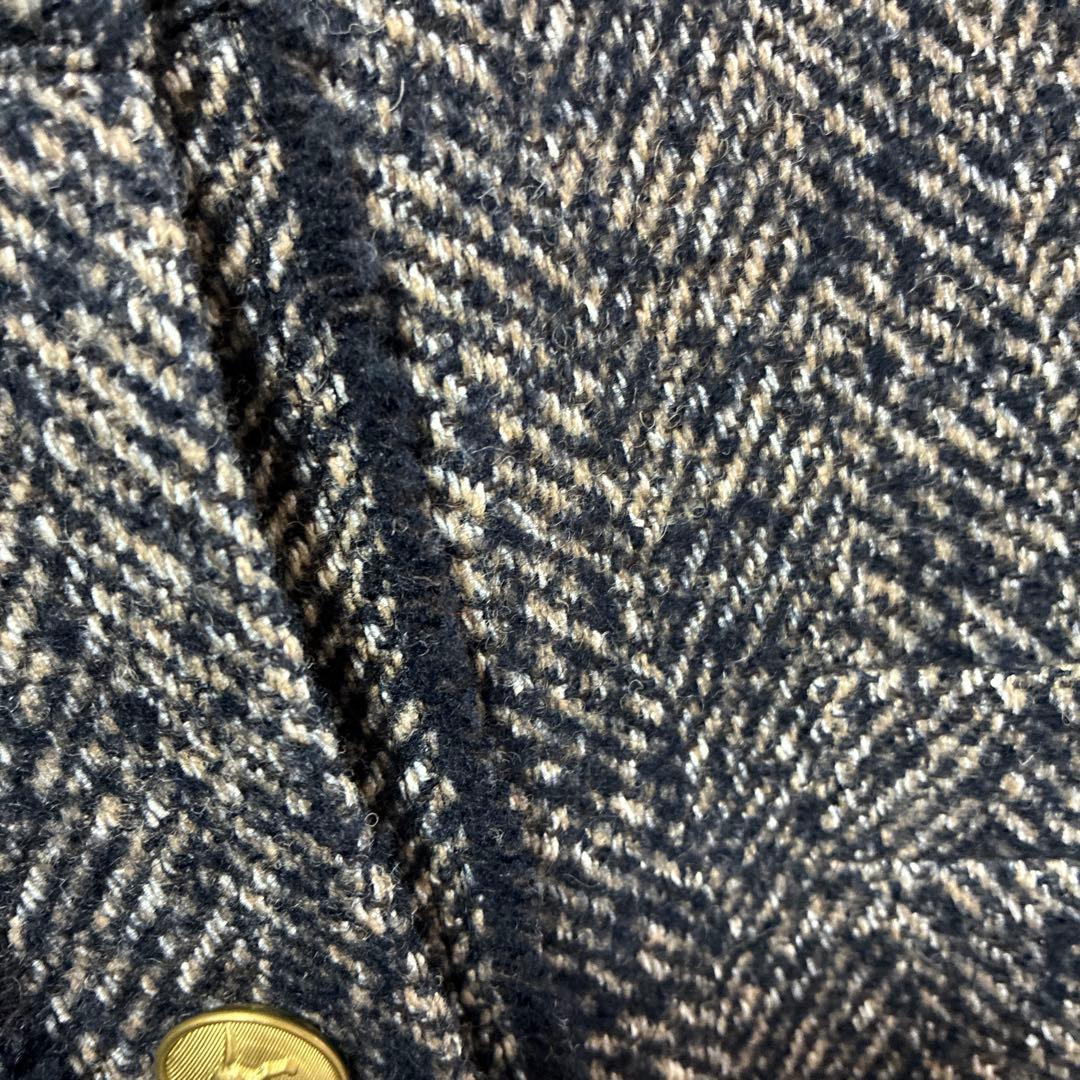 ハグオーワーノーカラージャケット ヘリンボーン