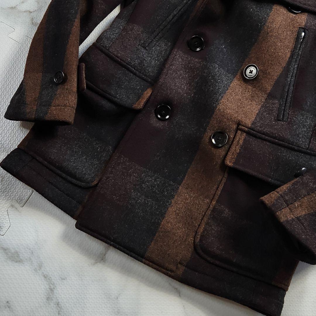 極美品✨HUGO BOSS ピーコート マルチカラー 総柄 チェック柄