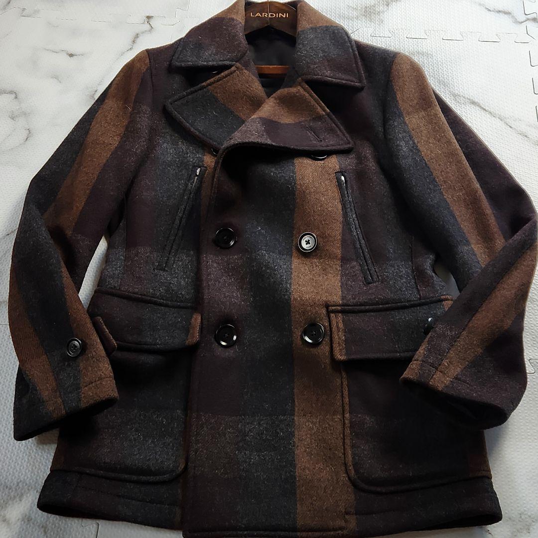 極美品✨HUGO BOSS ピーコート マルチカラー 総柄 チェック柄