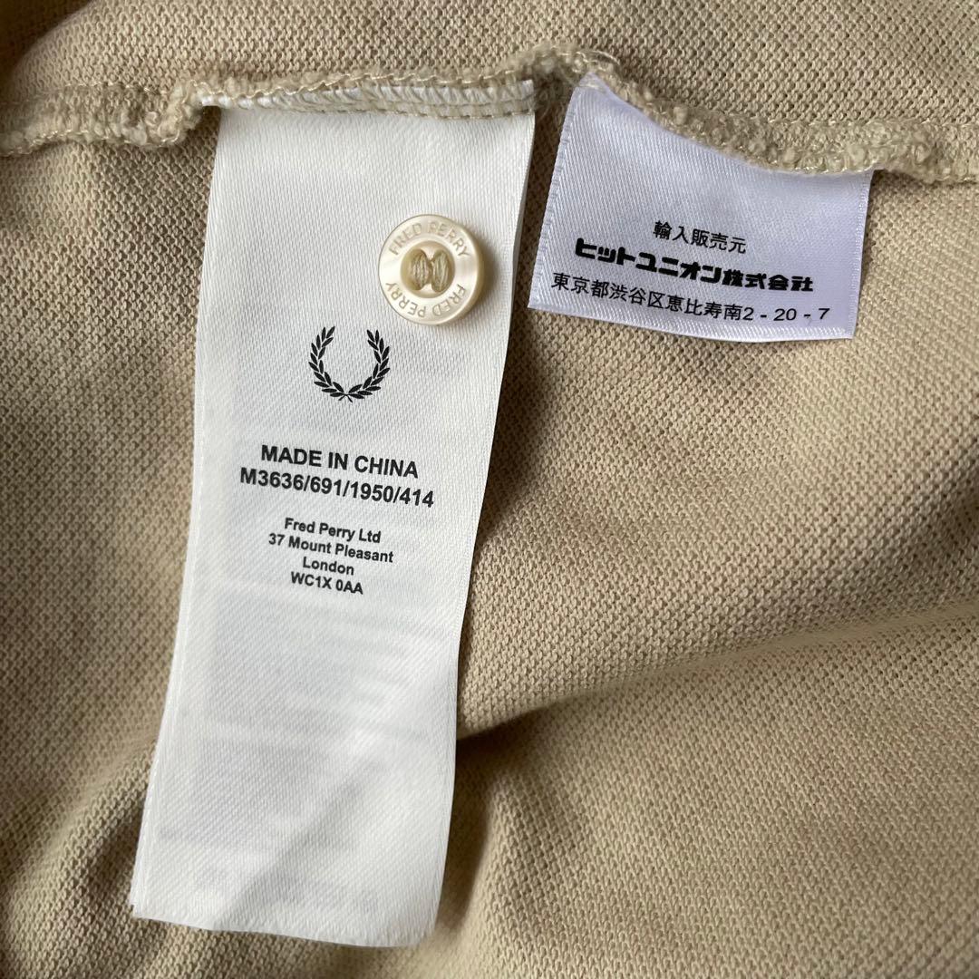 FRED PERRY フレッドペリー ポロシャツ 長袖 ベージュ系