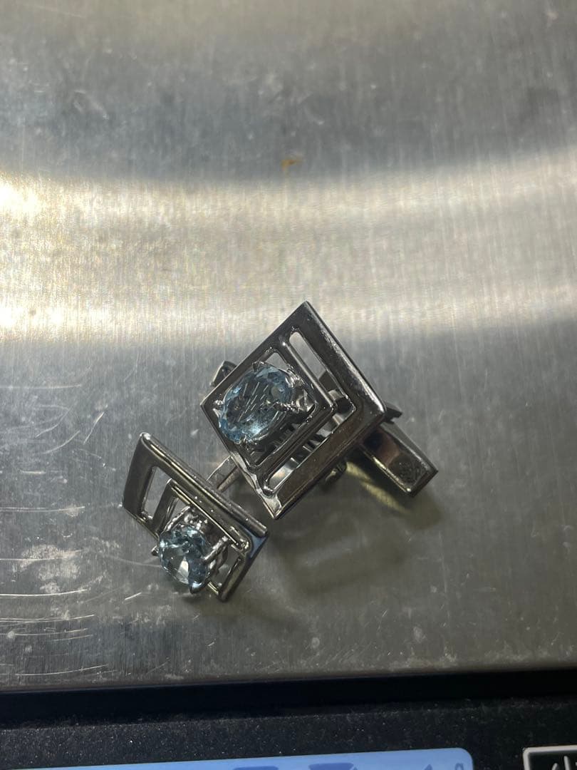 ポールスチュアート　カフス　ブルー