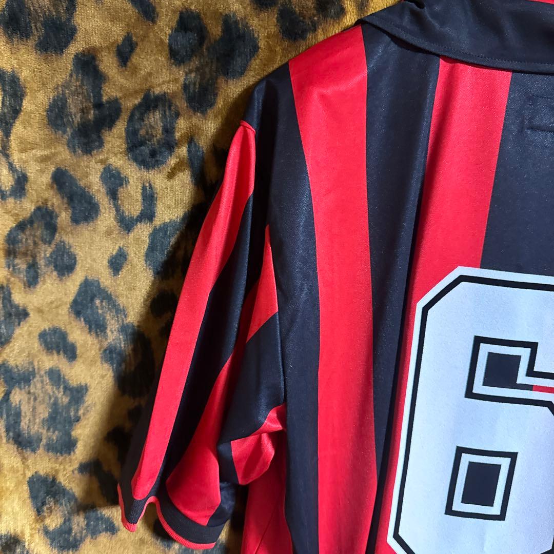 新品　赤黒ストライプ 6番　ACミラン　バレージ　football サッカー