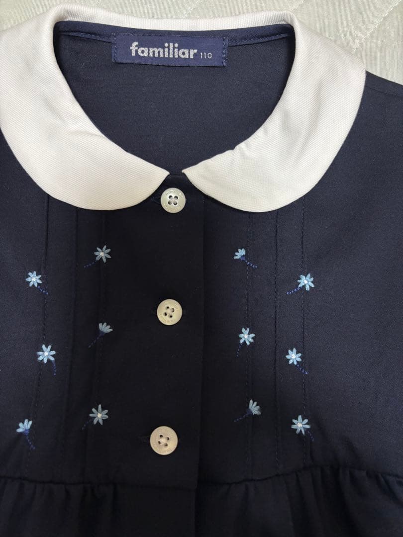 【familiar】ネイビーお受験ワンピース