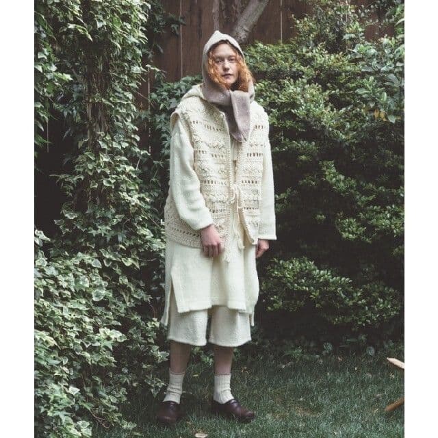 ネストローブ　ウールナッピングパイルフーデッドチュニック