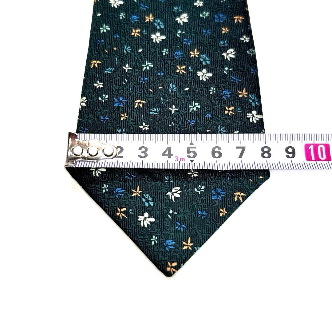 美品 ポールスミス ネクタイ シルク 花柄 ボタニカル柄 ダークグリーン 日本製