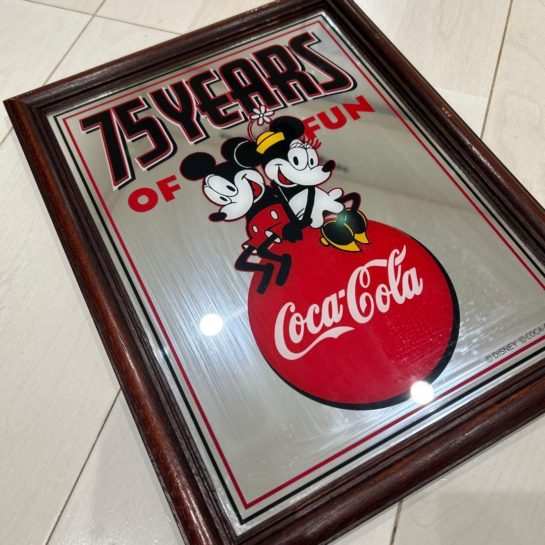 コカコーラ　パブミラー　ディズニーミッキーミニー　鏡