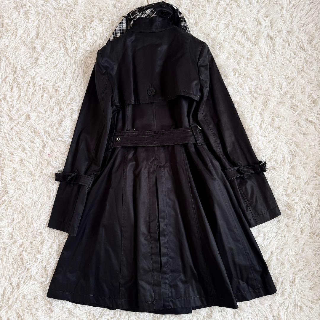 美品　バーバリーブルーレーベル　トレンチコート　ノバチェック　ライナー　黒　S