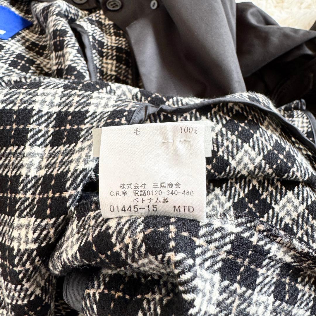 美品　バーバリーブルーレーベル　トレンチコート　ノバチェック　ライナー　黒　S