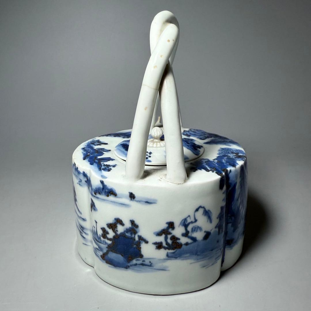 古伊万里　古平戸　染付山水図銚子　江戸時代　古美術　オブジェ　雰囲気◎