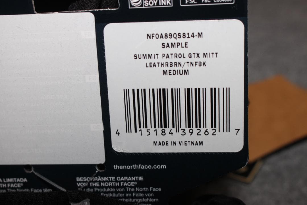 M　ノースフェイス　GORE-TEXゴアテックスミトングローブ手袋 革レザー