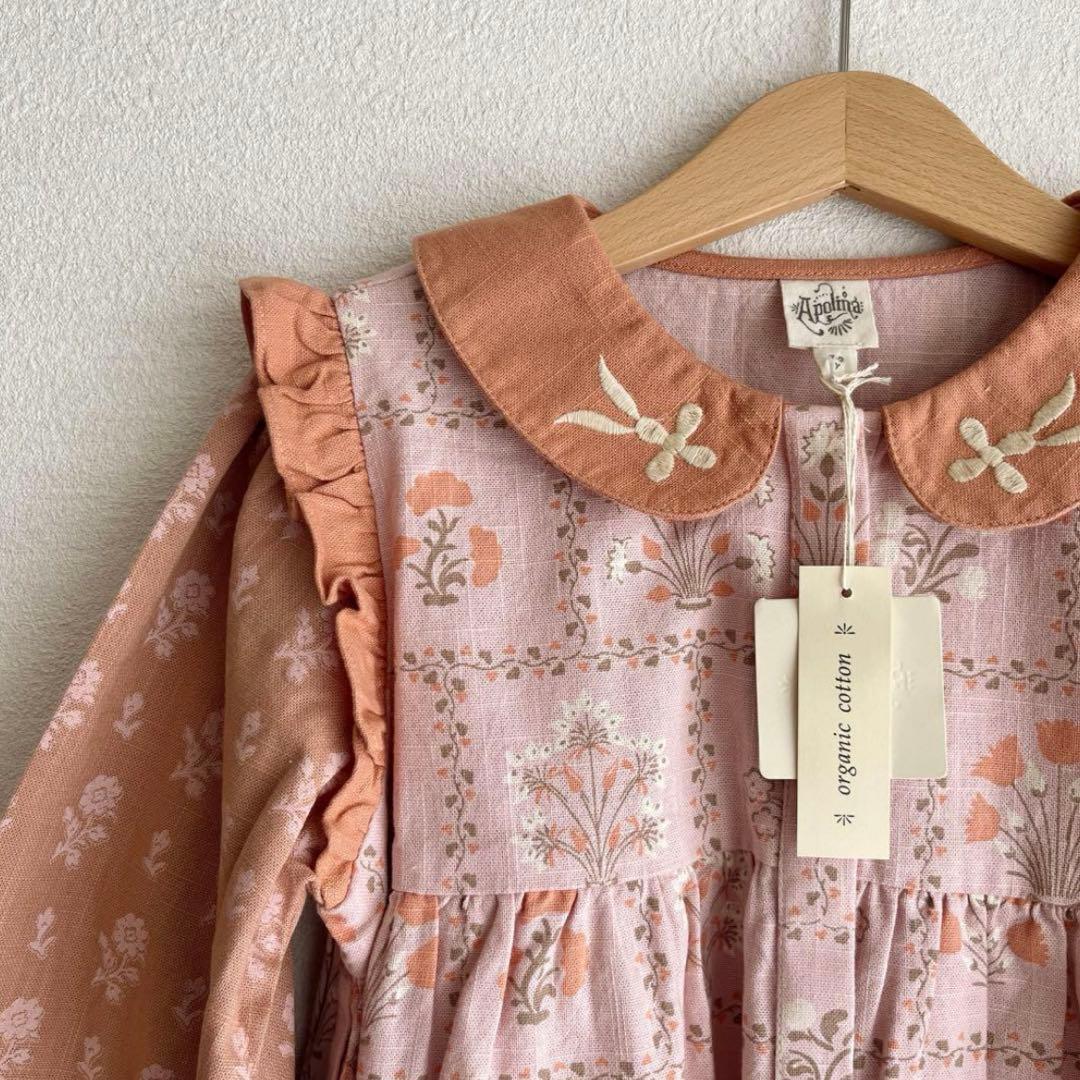 新品 apolina ワンピース Mara Shirtdress 7-9y