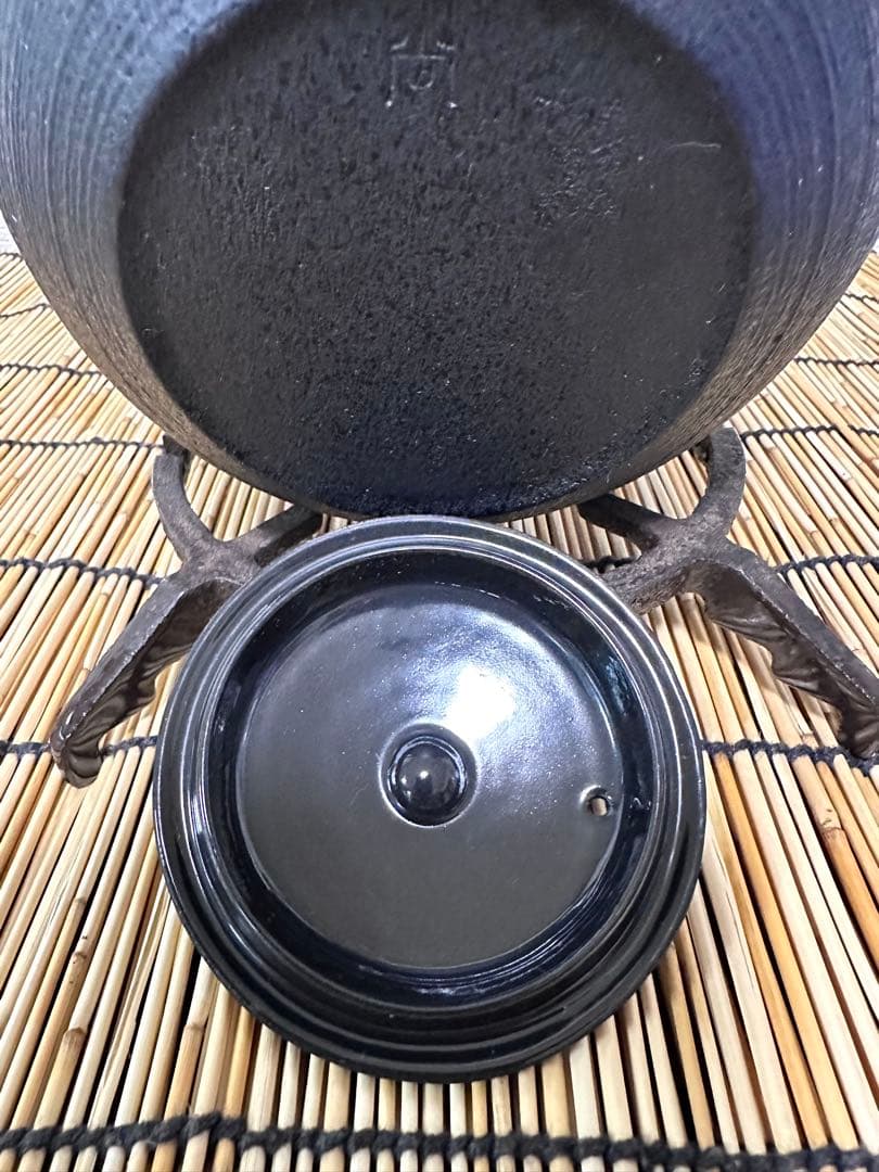未使用品　鋳心ノ工房　増田尚紀デザイン　平つぼＬ　鉄急須　南部鉄瓶　南部鉄器