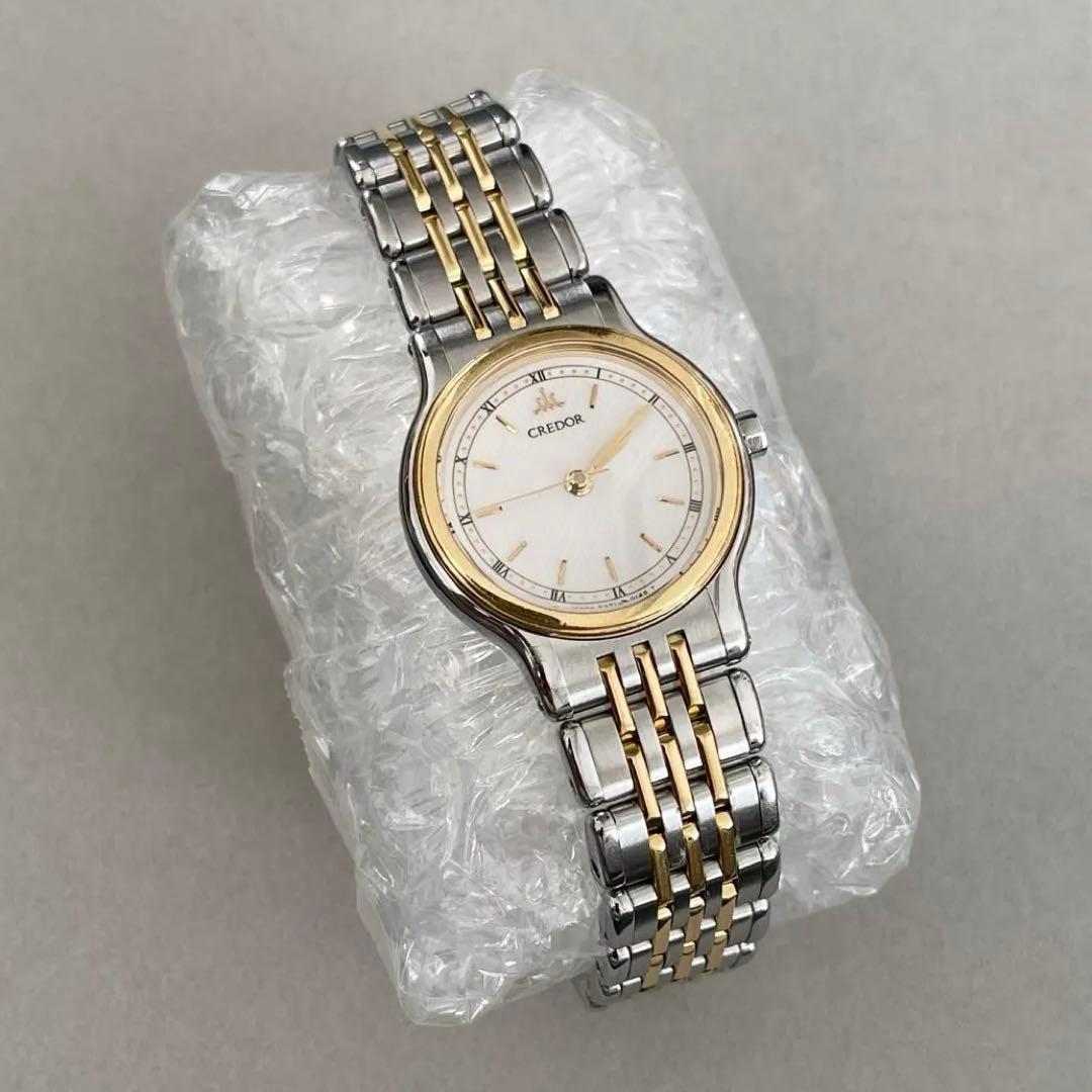 セイコー クレドール 18KT ベゼル 7371-0090 クォーツ レディース
