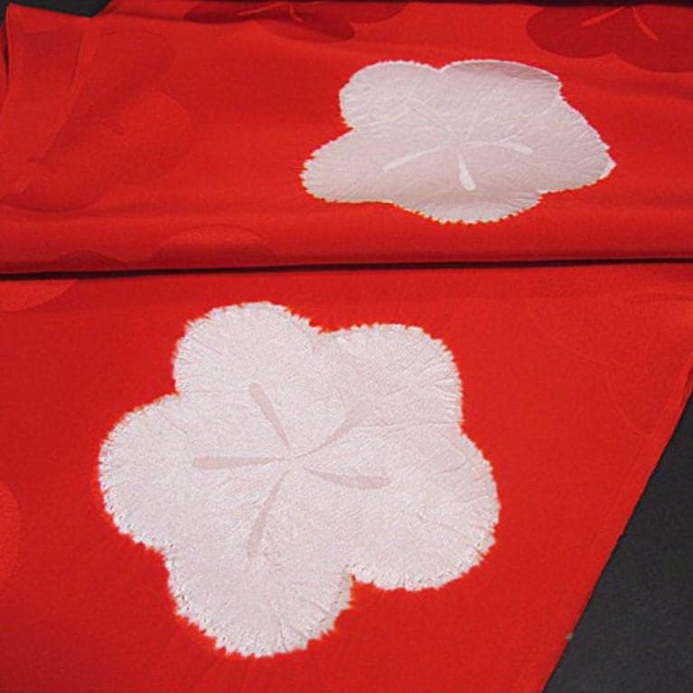 未仕立　正絹　絞り入り友禅長襦袢地