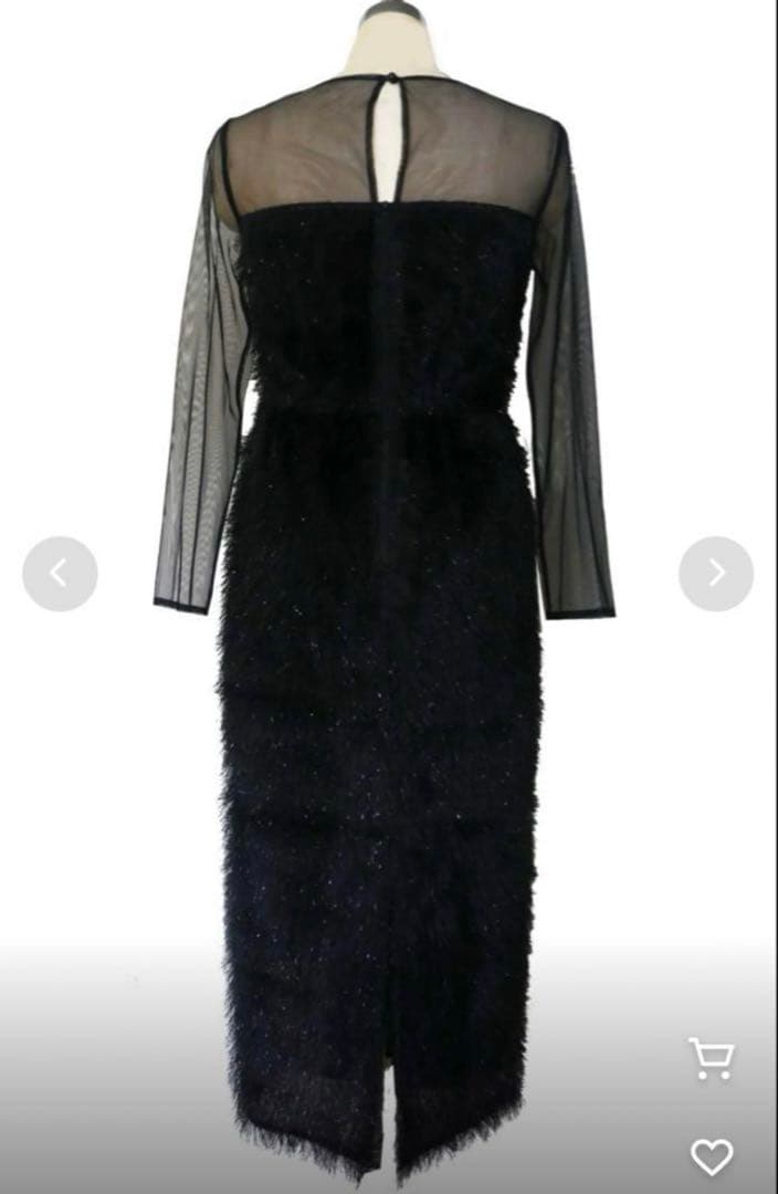 glitter shaggy dress ブラック