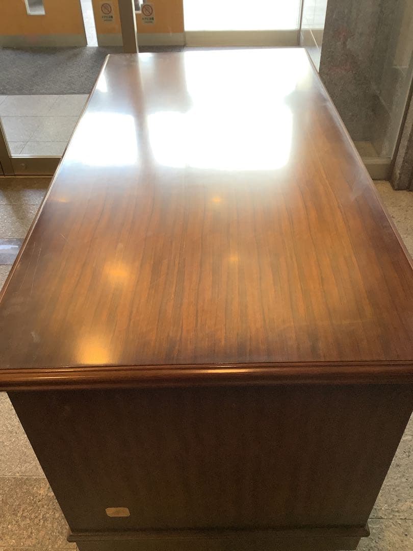 値引き‼️カリモク　両袖机　事務机　書斎　机　デスク　勉強　ワークデスク　現状品