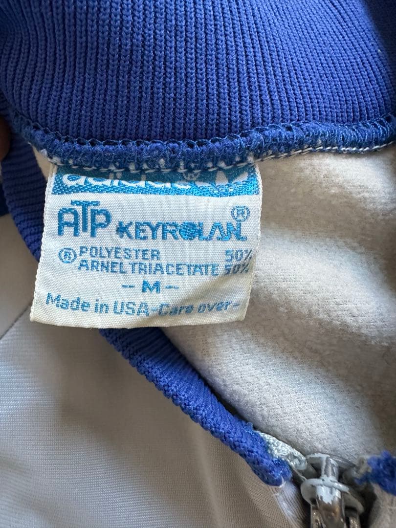 【ドイツ購入】80s adidas ジャケット 青×銀 ATP USA製
