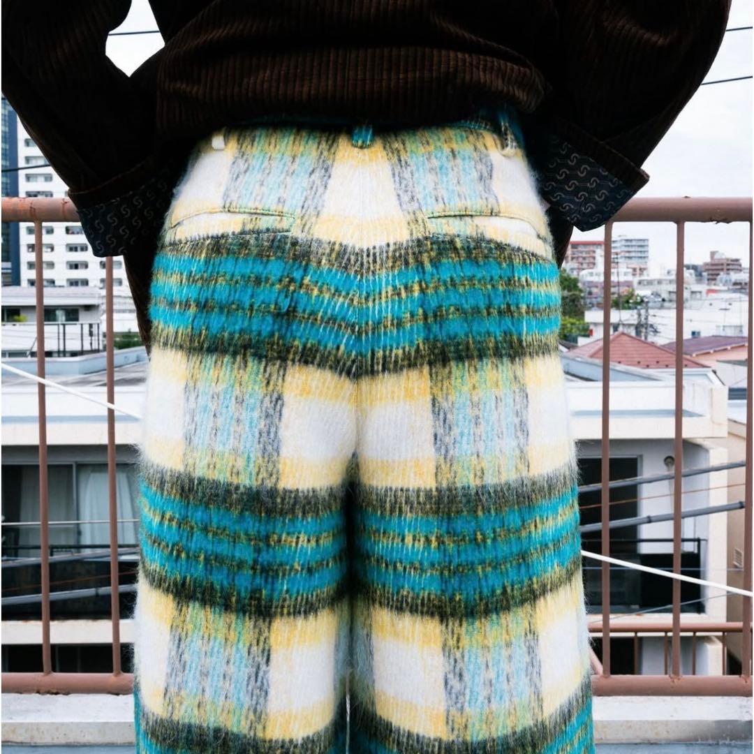 shikitari SHAGGY CHECK PANTS【BLUE】