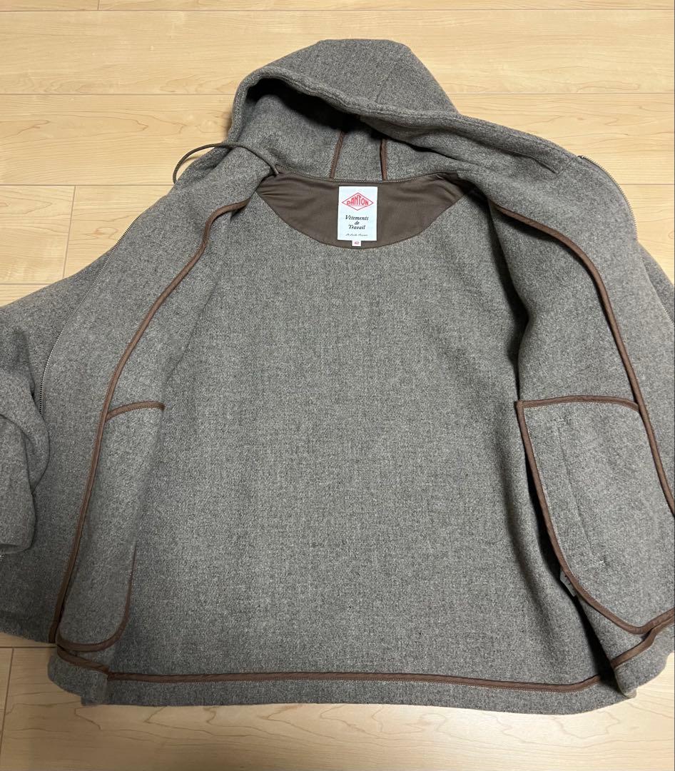 DANTON ダントン　ウールフード付きジャケット ブラウン　42