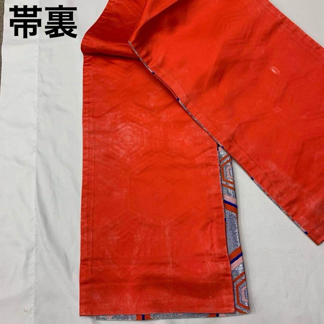 507agu23□七五三 7歳 女児 着物＆袋帯 金駒刺繍 花車□美品