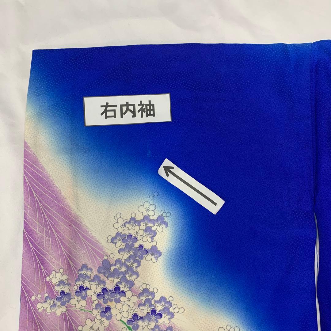 507agu23□七五三 7歳 女児 着物＆袋帯 金駒刺繍 花車□美品