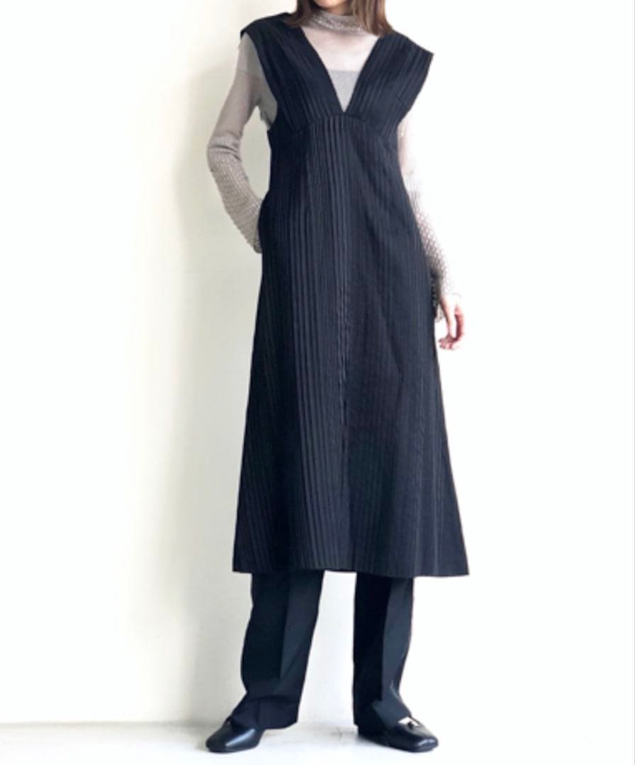 マメ　リボンストライプ　ジャンパースカート