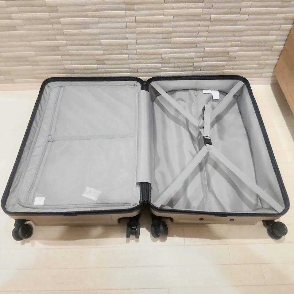 ★カギ付★ 無印良品 スーツケース 75L ストッパー付 MUJI ベージュ