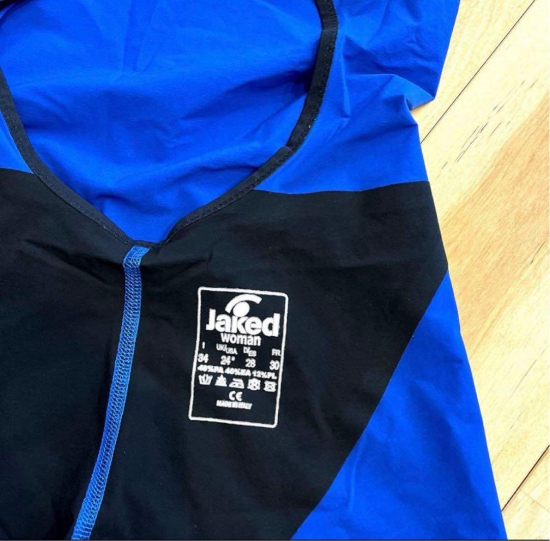 Jaked Fina認証 スポーツ用水着 青　高速水着　競泳水着　大会水着　S