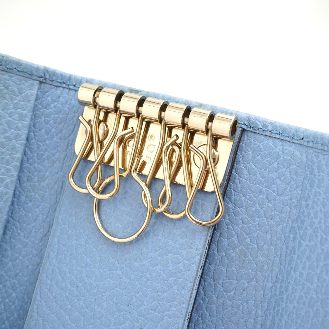 ✨新品未使用・箱付き✨　GUCCI キーケース　キーリング　6連　筆記体ロゴ