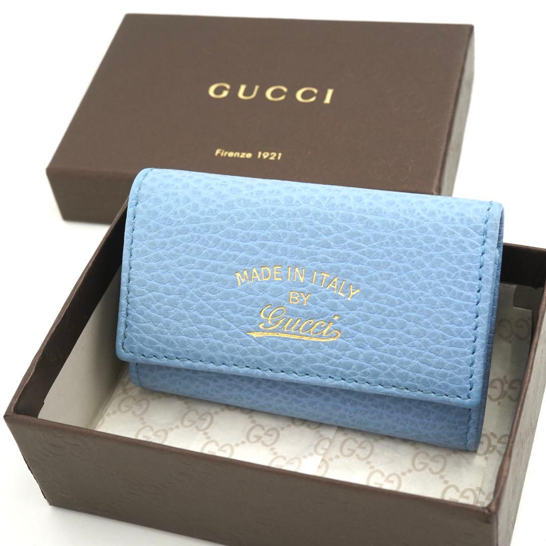 ✨新品未使用・箱付き✨　GUCCI キーケース　キーリング　6連　筆記体ロゴ