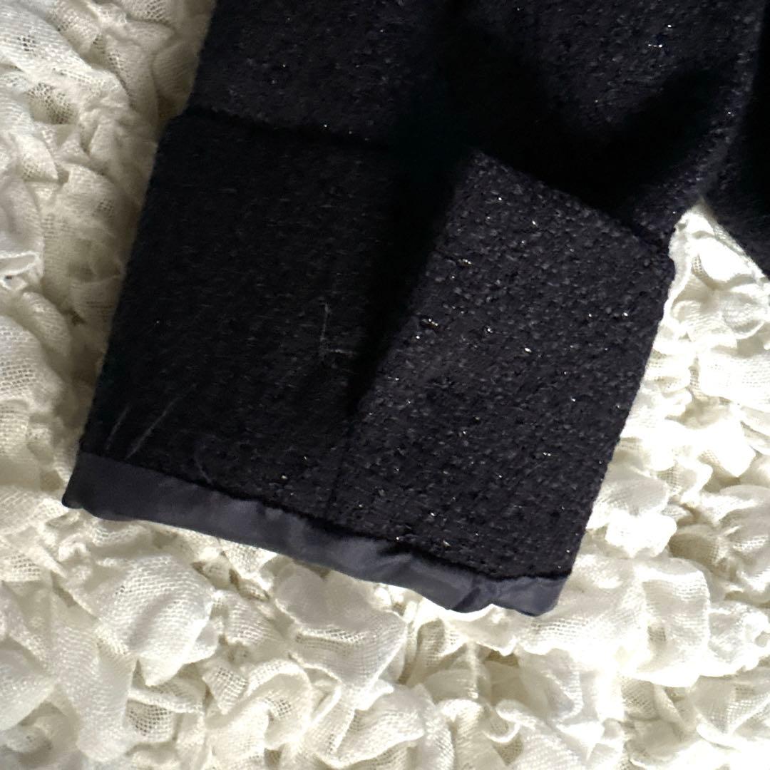 新品【希少サイズ】23区 ノーカラージャケット ツィード ラメ フォーマル