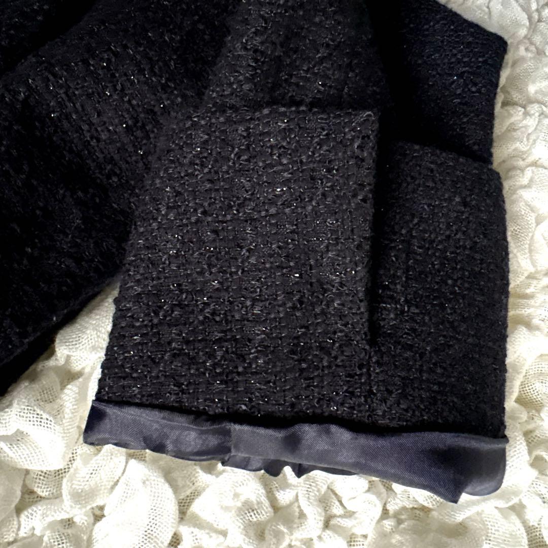 新品【希少サイズ】23区 ノーカラージャケット ツィード ラメ フォーマル