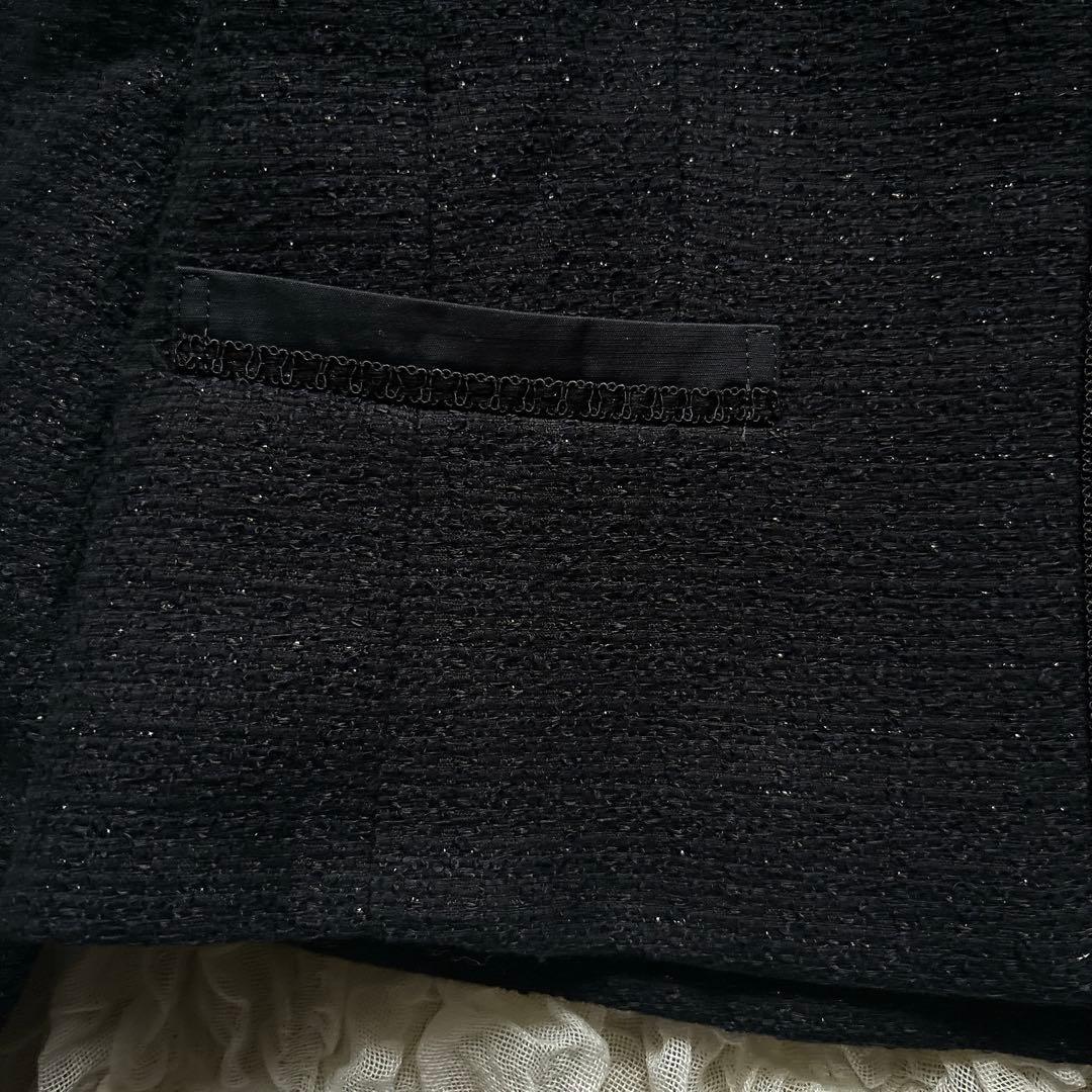 新品【希少サイズ】23区 ノーカラージャケット ツィード ラメ フォーマル