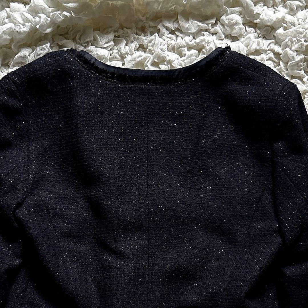 新品【希少サイズ】23区 ノーカラージャケット ツィード ラメ フォーマル