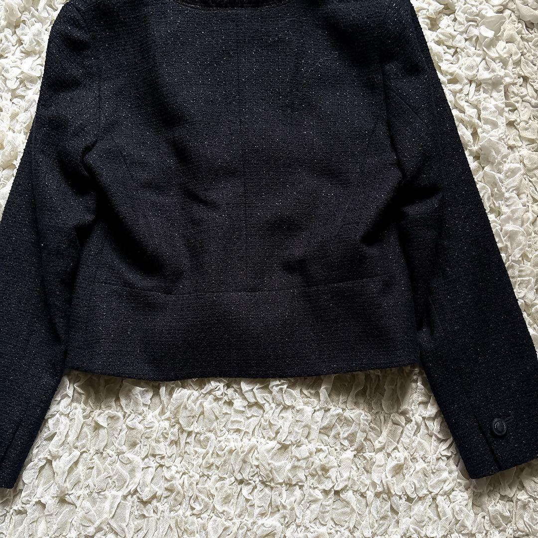 新品【希少サイズ】23区 ノーカラージャケット ツィード ラメ フォーマル