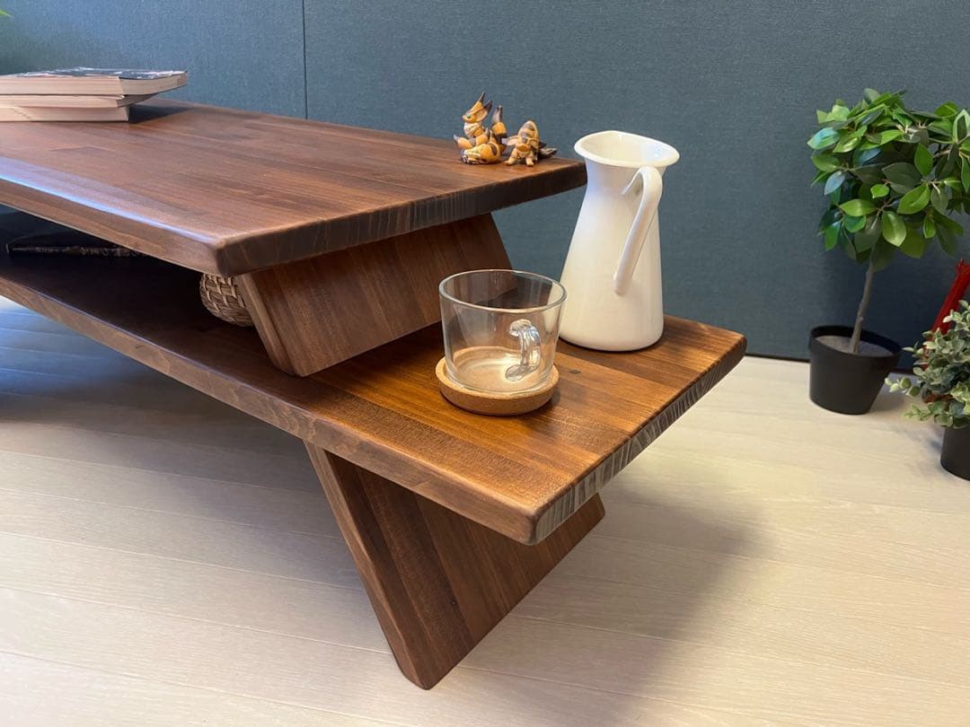 【送料無料】 ローテーブル アングル脚 110cm 45cm パイン Br