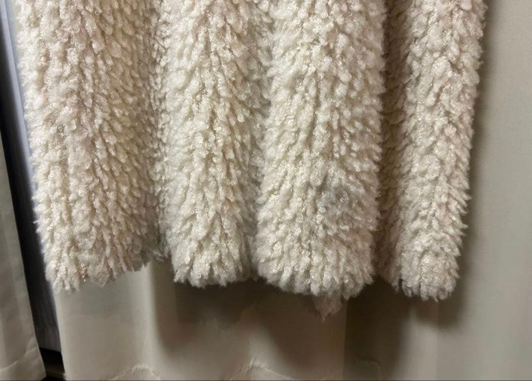 Acka poodle boa long coat ホワイト 2 即日発送