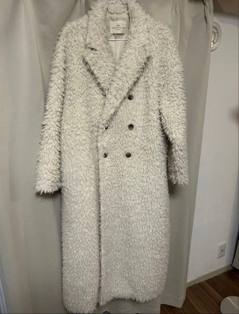 Acka poodle boa long coat ホワイト 2 即日発送