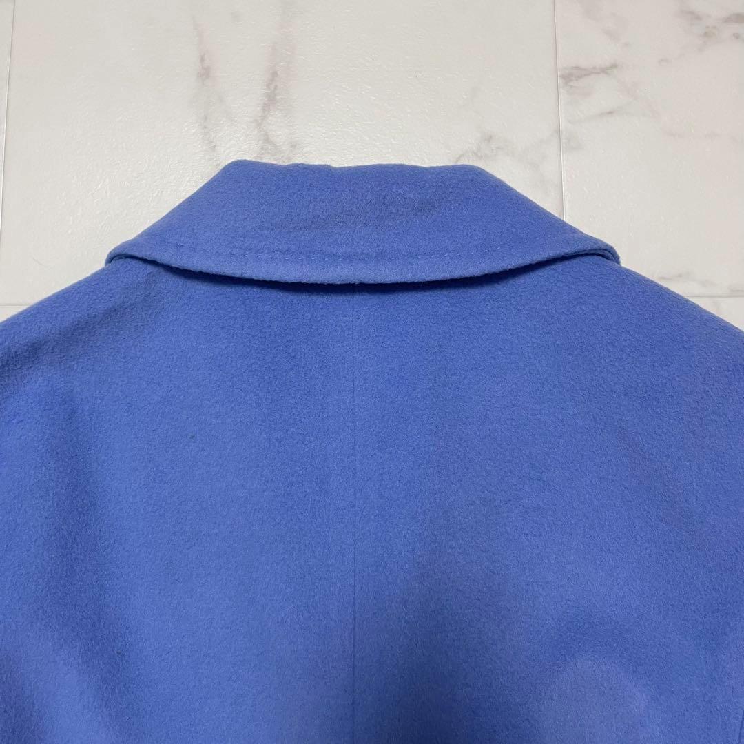 美品 レリアン ウールチェスターコート ミドル丈 ライトアウター ブルー 13+