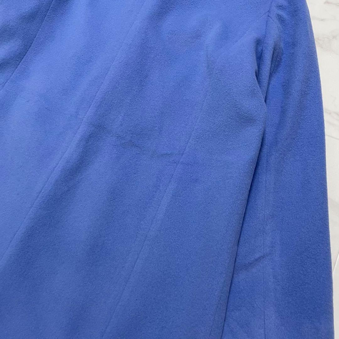 美品 レリアン ウールチェスターコート ミドル丈 ライトアウター ブルー 13+