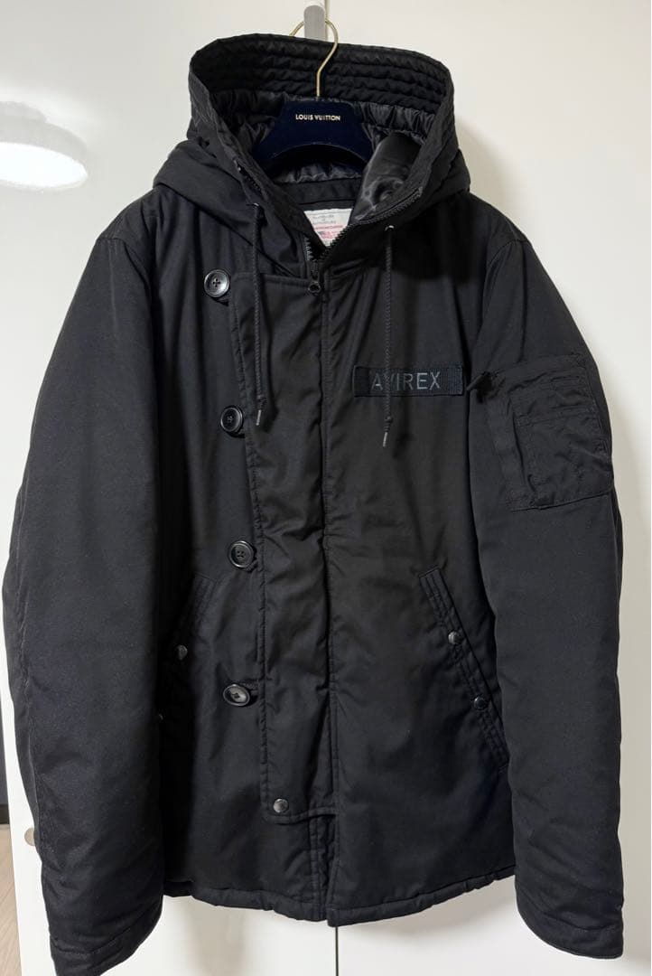 AVIREX アヴィレックス★HB HOODIE JKT★黒★フーデッド★中綿★