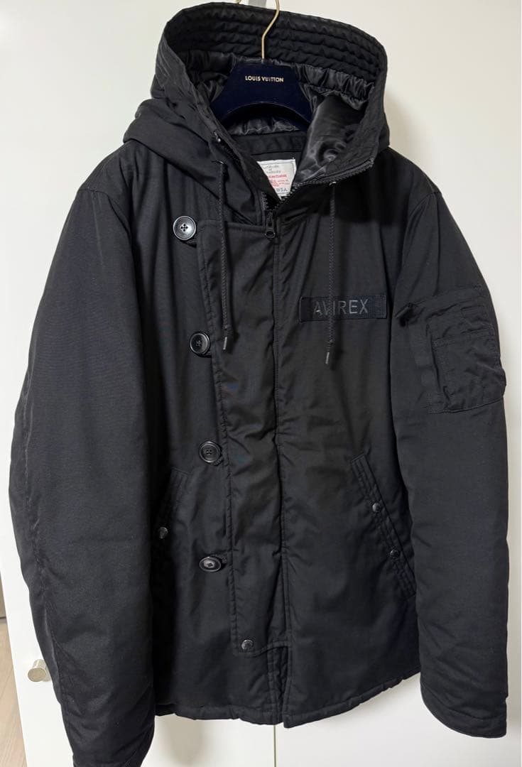 AVIREX アヴィレックス★HB HOODIE JKT★黒★フーデッド★中綿★