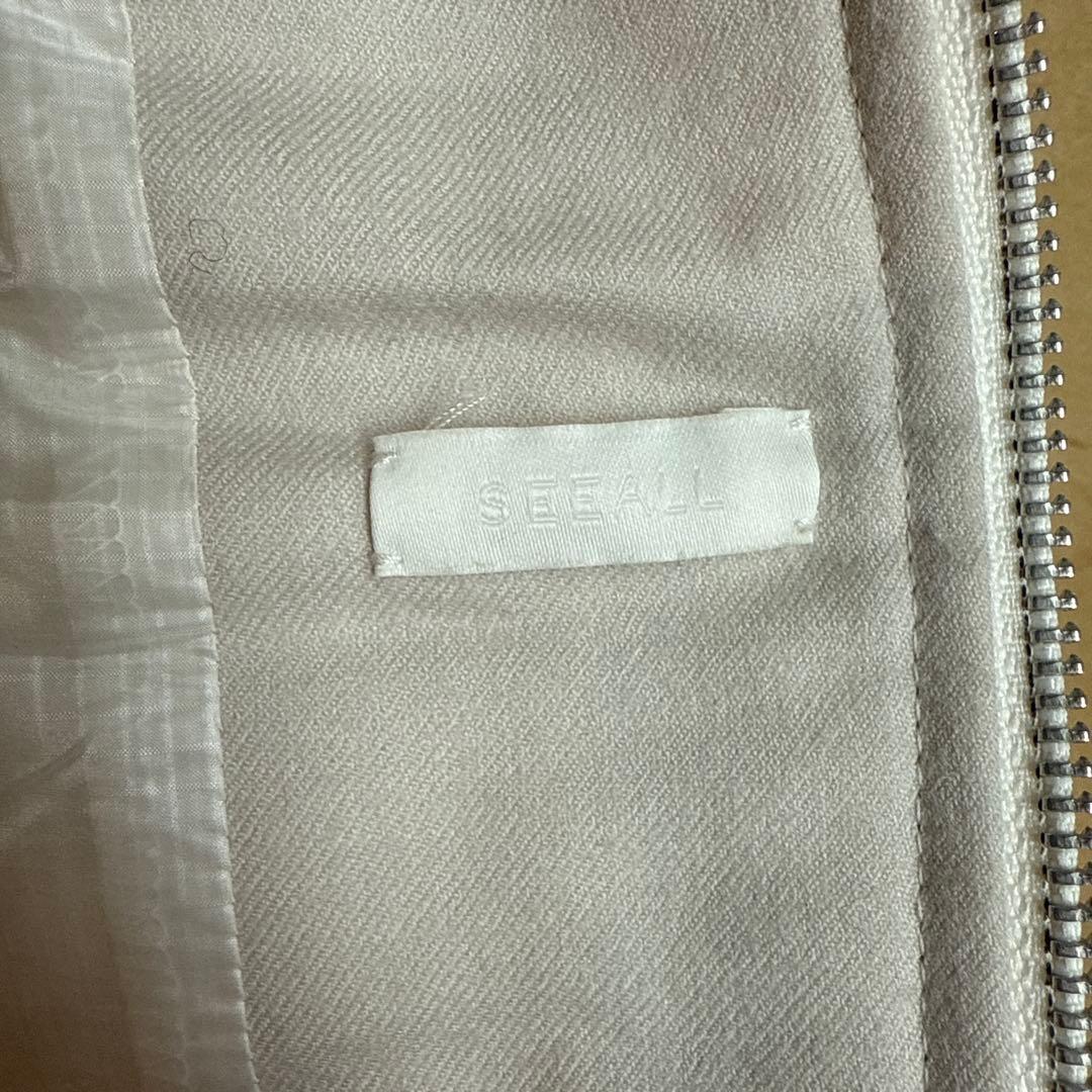 SEEALL ノーカラー コードデザイン ダウンベスト