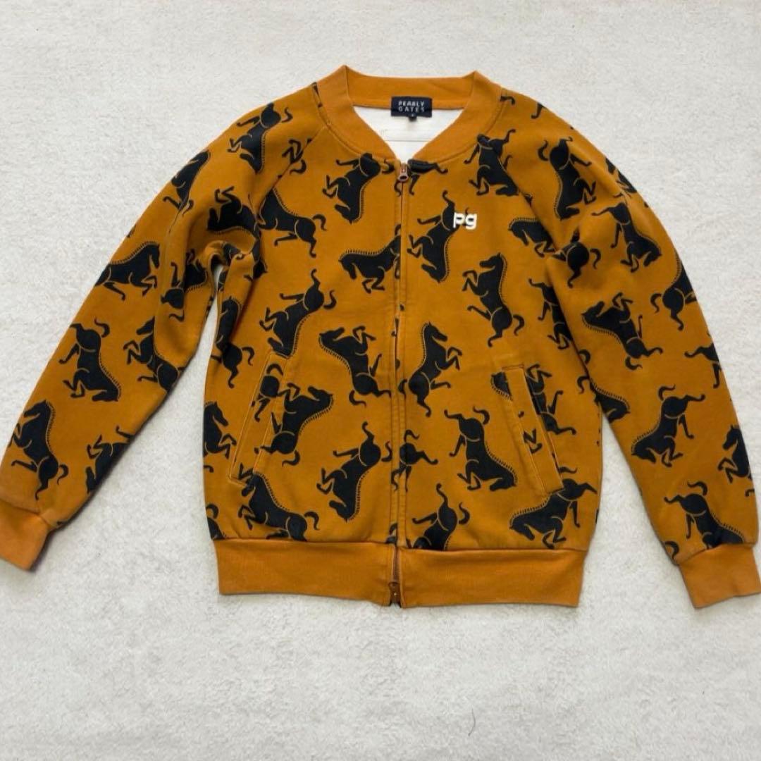 美品 パーリーゲイツ　セットアップ　 馬　ホース　柄　フレアスカート　ジャケット