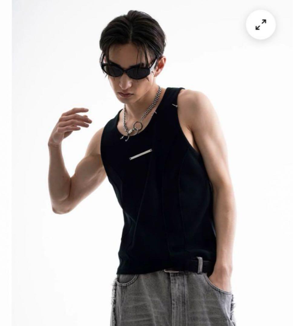 トップス jent louis Neck Piercing TankTop