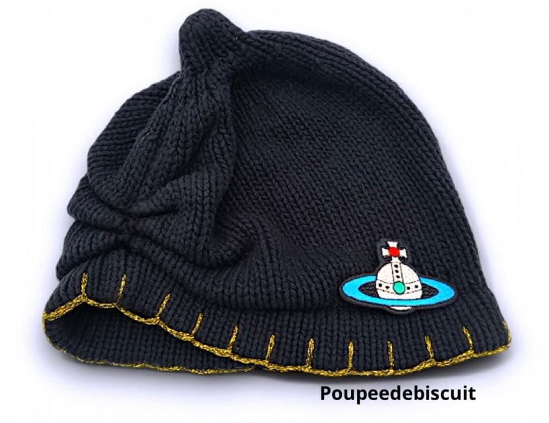 ヴィヴィアンウエストウッド　ニット帽　ビーニー　オーブブローチ付き