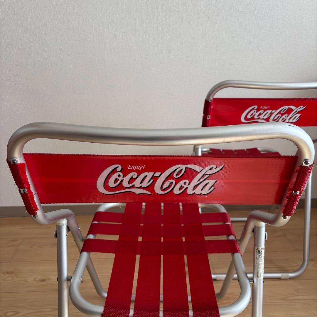 コカコーラ　 折りたたみチェア 赤　パイプイス　ヴィンテージ　3脚セッ