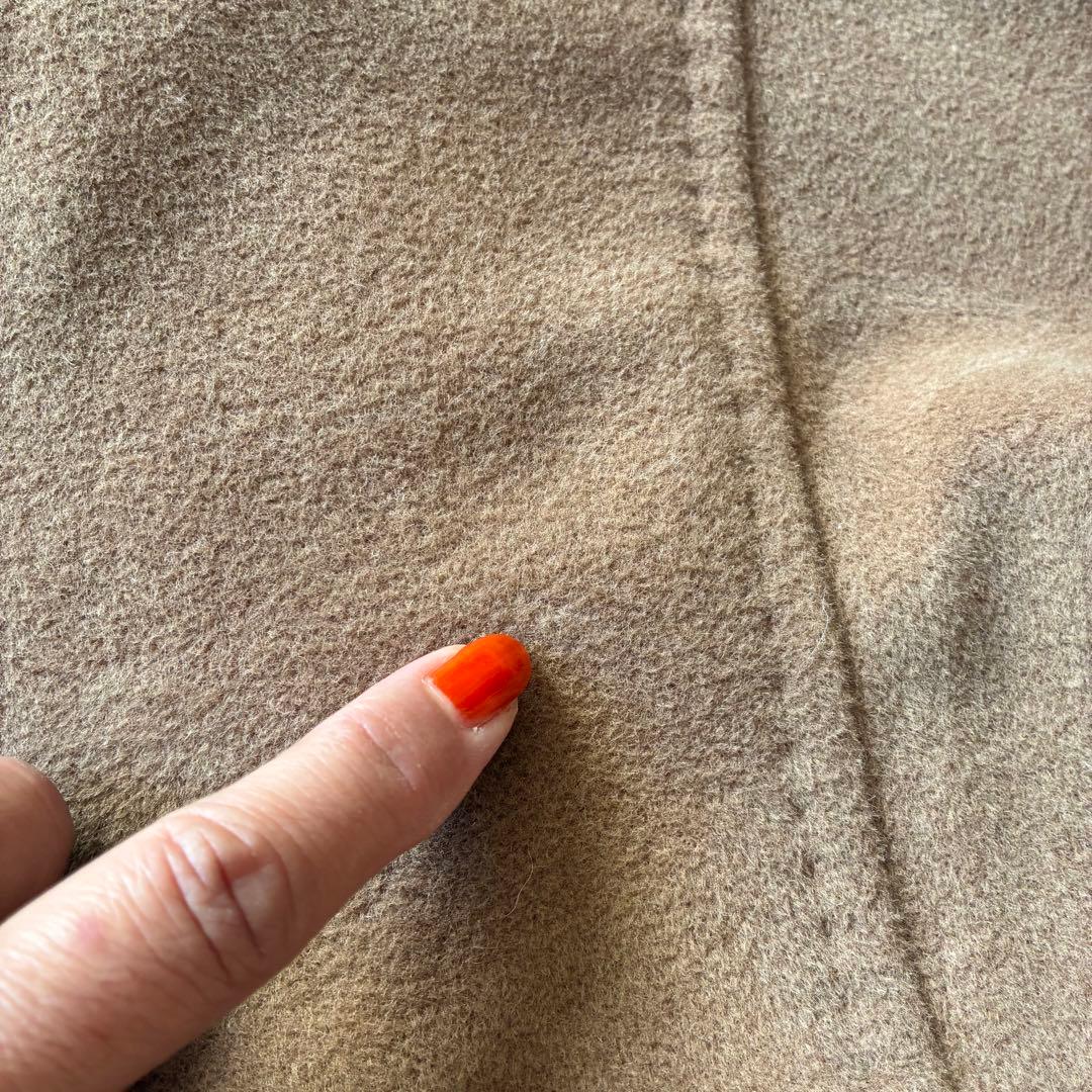 マックスマーラ 銀タグアンゴラ混ベルテッドコート マニュエラキャメル