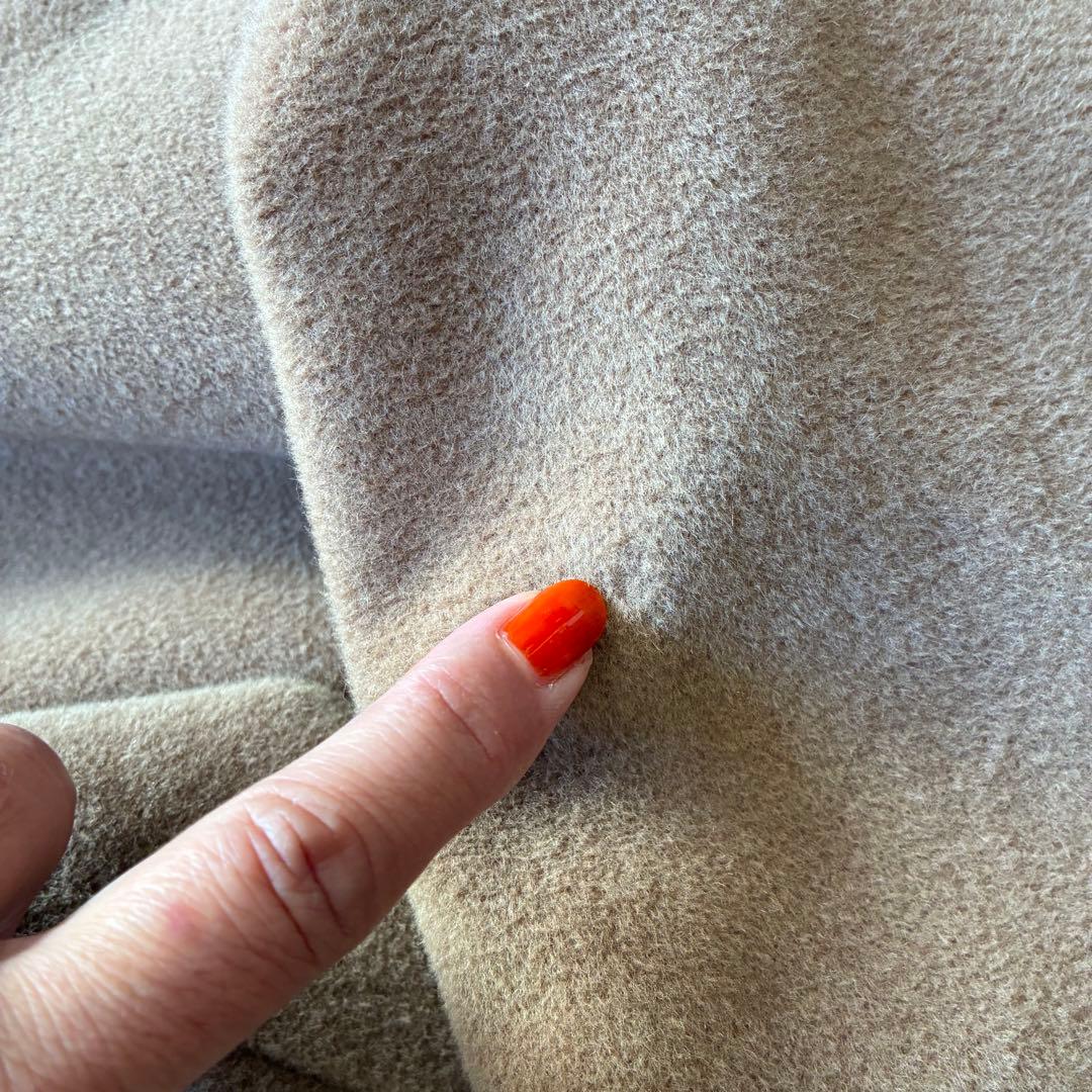 マックスマーラ 銀タグアンゴラ混ベルテッドコート マニュエラキャメル